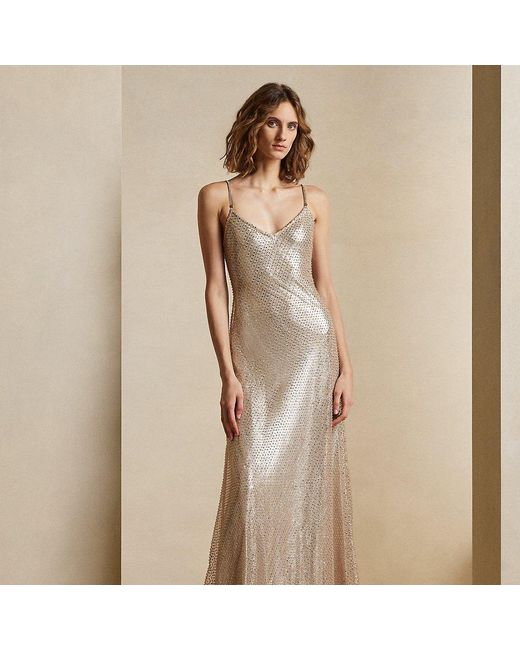Ralph lauren gold evening top dress