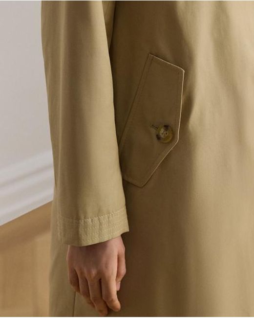 Ralph Lauren Natural Petite - Hooded Cotton-blend Balmacaan Coat
