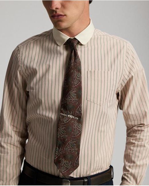 RRL Natural Slim Fit Striped Shirt for men