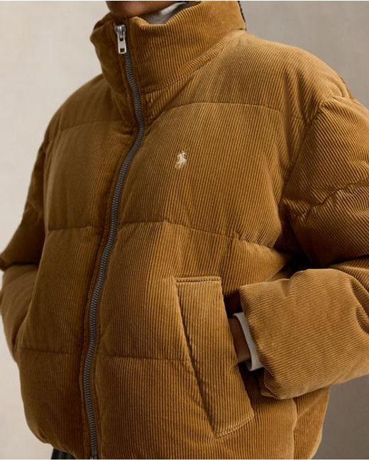 Polo Ralph Lauren Brown Corduroy Down Puffer Jacket