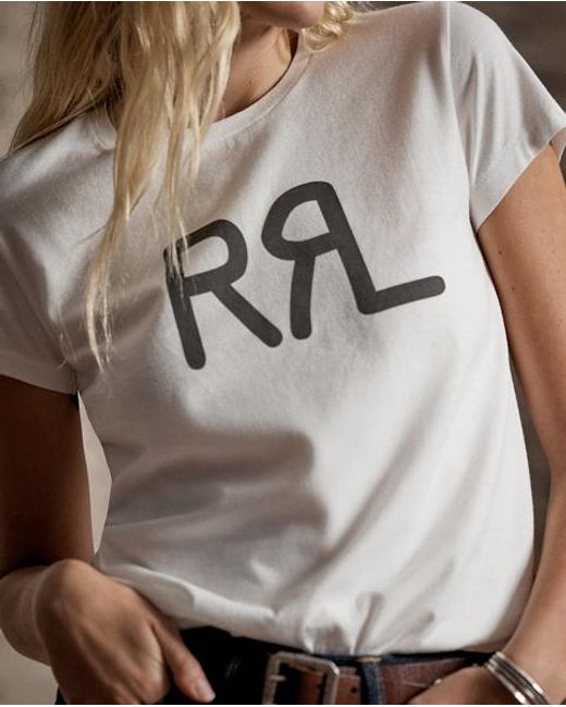 RRL White Logo Cotton Jersey Tee