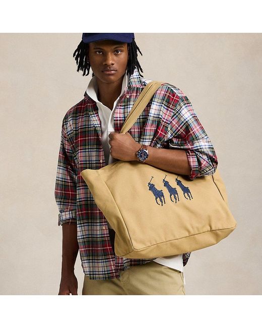 Polo Ralph Lauren Natural Triplicate Big Pony Canvas Tote for men