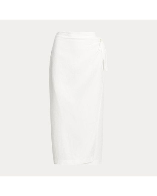 Polo Ralph Lauren Natural Linen Wrap Skirt