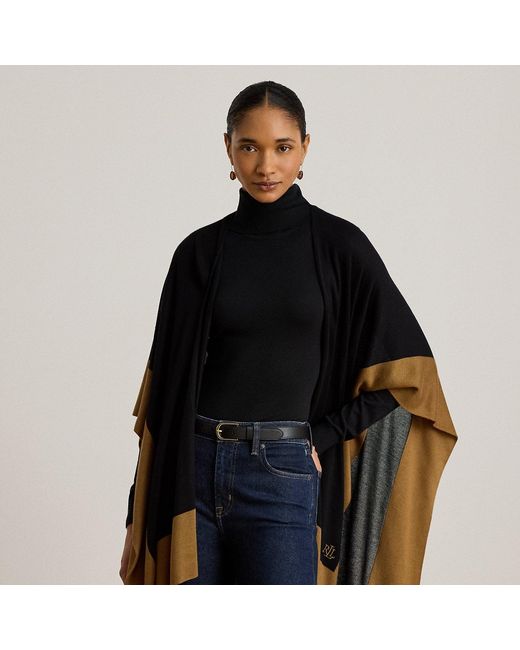 Ralph Lauren Black Two-Tone Ruana