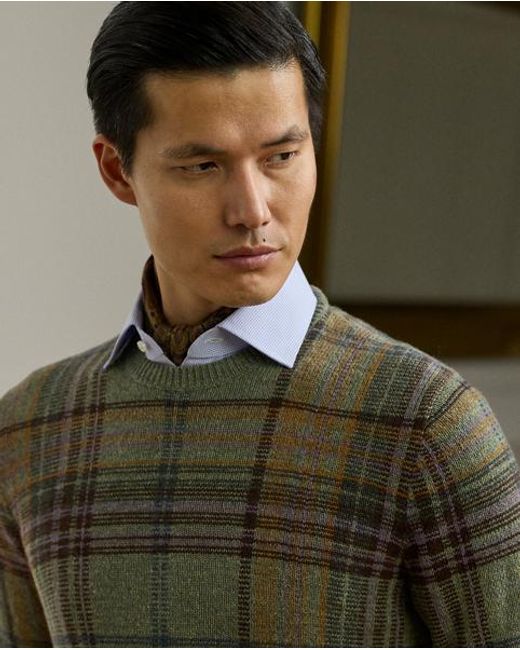 Ralph Lauren Karierter Kaschmir-Woll-Pullover in Gray für Herren