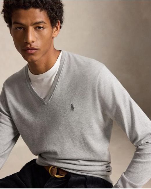 Polo Ralph Lauren Multicolor Slim Fit Cotton V-neck Sweater for men