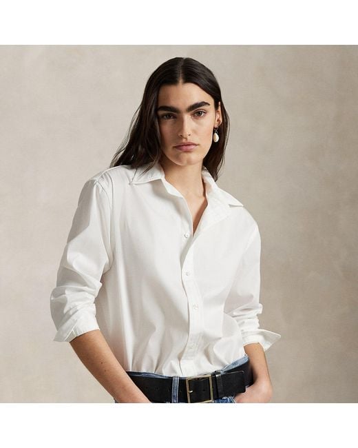 Polo Ralph Lauren White Oversize Fit Cotton Shirt