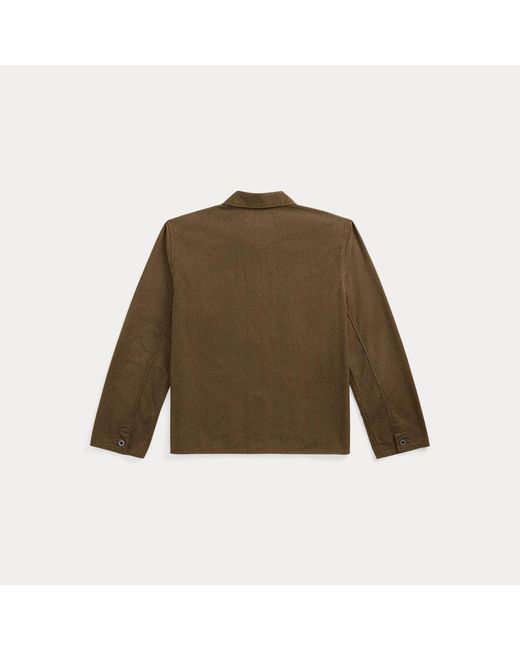 Giacca funzionale in twill a righe di RRL in Green da Uomo