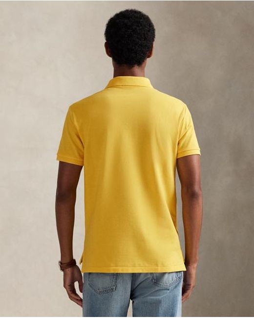 Polo Ralph Lauren Yellow Custom Slim Fit Ss Knit Polo for men