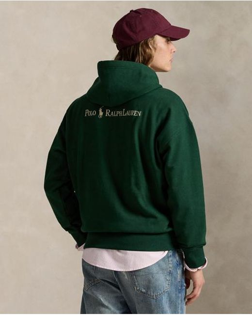 Polo Ralph Lauren Green Relaxed Fit Logo Fleece Hoodie for men