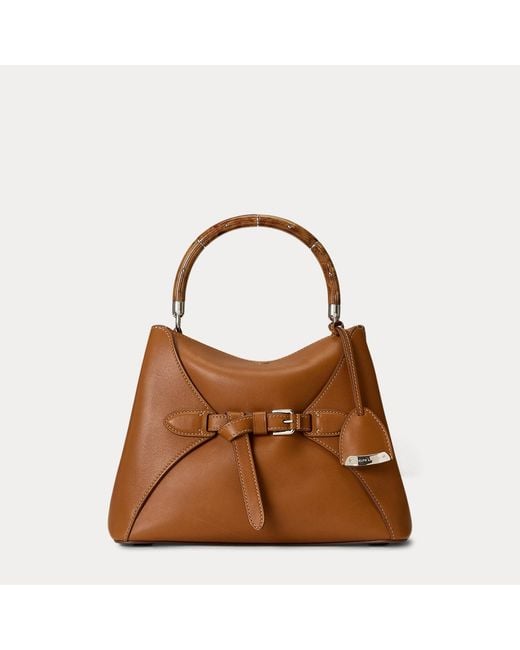Ralph Lauren Brown The Ralph Calfskin Top Handle