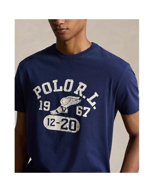 Polo Ralph Lauren Blue Classic Fit Jersey Graphic T-shirt for men