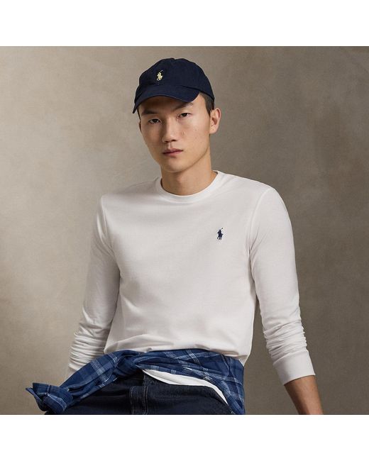 Polo Ralph Lauren White Custom Slim Jersey Long-Sleeve T-Shirt for men