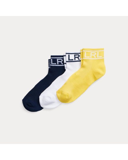 3 pares de calcetines con logotipo Lauren by Ralph Lauren de color Blue