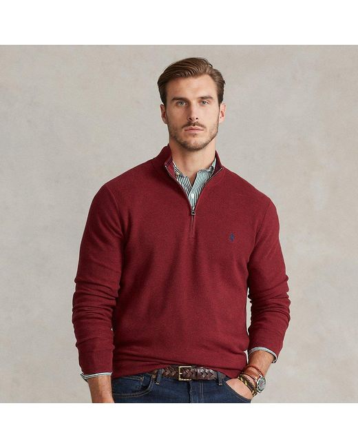 polo ralph lauren quarter zip knit sweatshirt