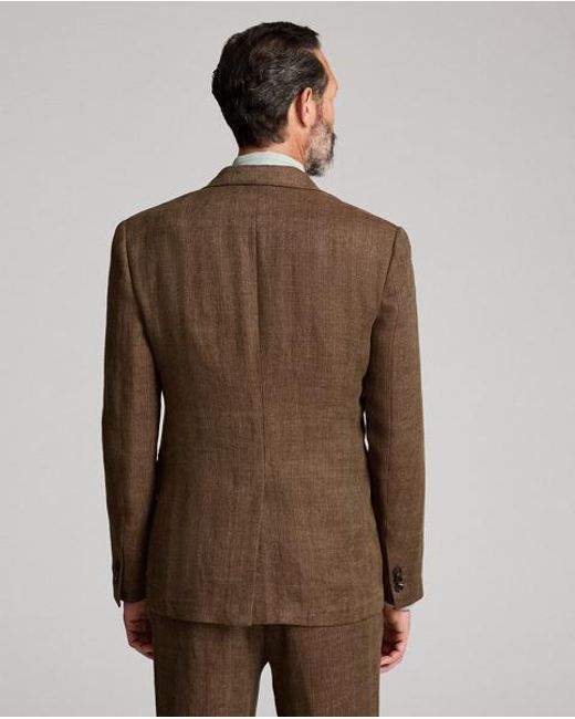 RRL Fischgrat-Anzugjacke Aus Leinen in Brown für Herren