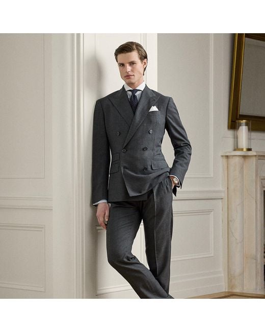 Ralph Lauren Gray Kent Hand-Tailored Glen Plaid Suit for men