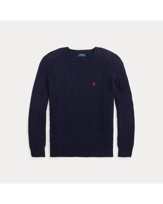 Ralph Lauren Blue Cable-Knit Wool-Cashmere Sweater for men