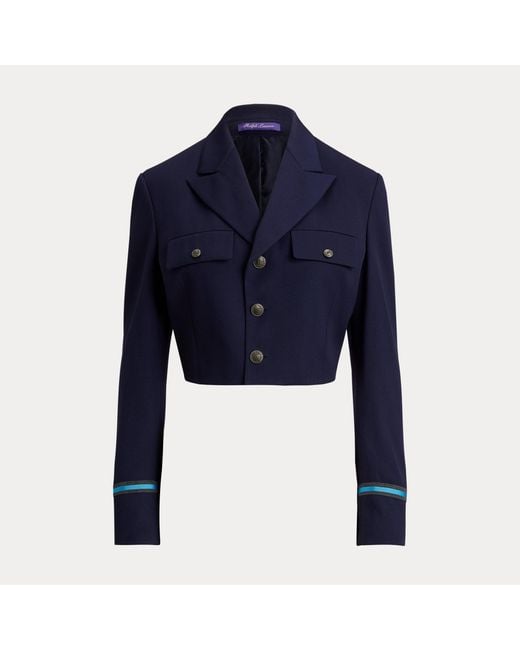 Ralph Lauren Blue Nell Wool-Blend Gabardine Jacket