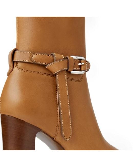 Stivaletti Donnely in vitello 90 mm di Ralph Lauren in Brown