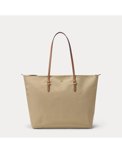 Ralph Lauren Brown Nylon Large Keaton Tote Bag