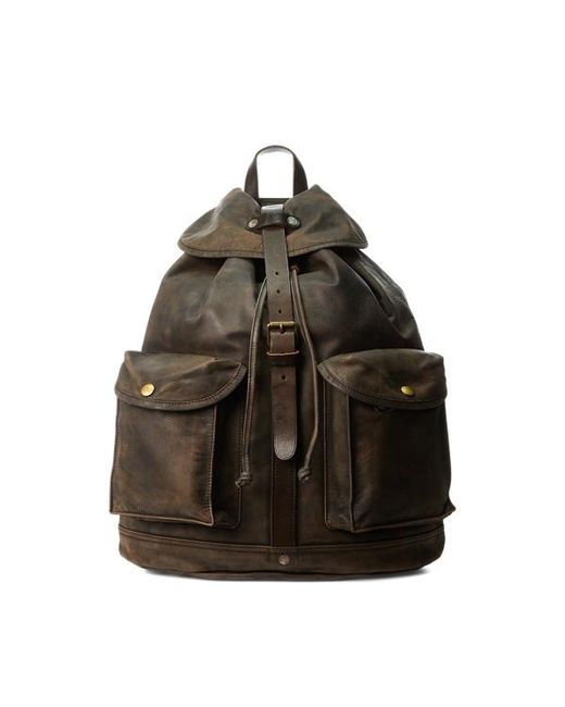 RRL Brown Leather Rucksack for men