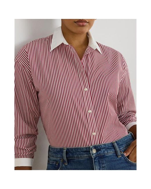 Ralph Lauren Red Ralph Lauren Striped Cotton Broadcloth Shirt