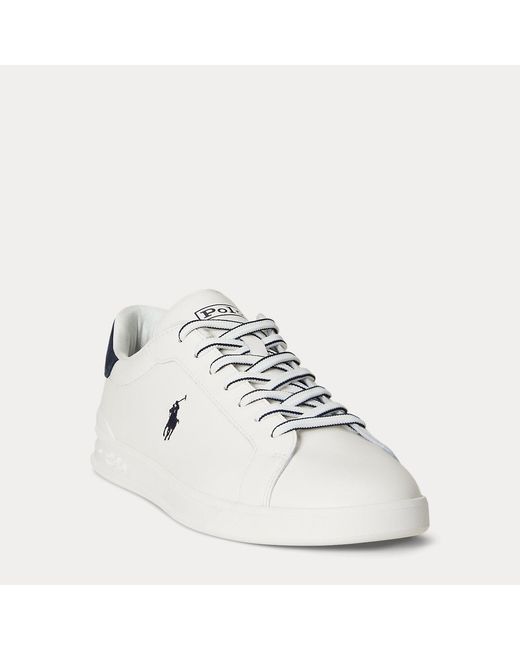 Polo Ralph Lauren White Heritage Court Ii Nappa Leather Trainer for men