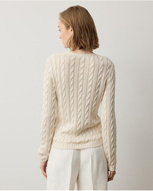 Ralph Lauren Natural Cable-Knit Silk-Blend Crewneck Jumper