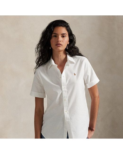 Polo Ralph Lauren White Classic Fit Oxford Short-Sleeve Shirt