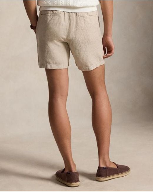 Polo Ralph Lauren Natural 15 Cm Polo Prepster Linen Shorts for men