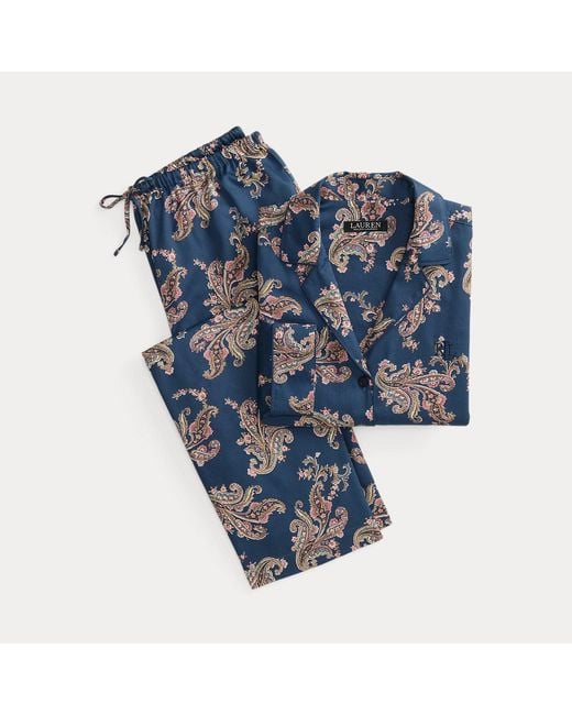 Ralph Lauren Blue Floral & Paisley Sateen Sleep Set