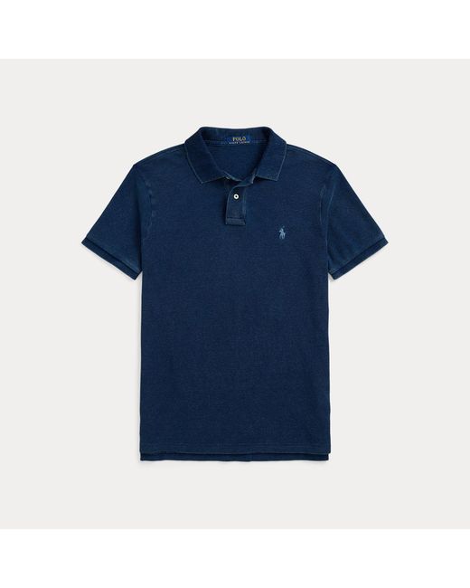 Polo Ralph Lauren Blue Custom Slim Fit Mesh Polo Shirt for men