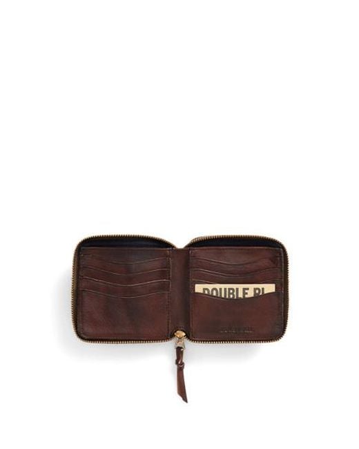 RRL Brown Leather Zip Wallet for men