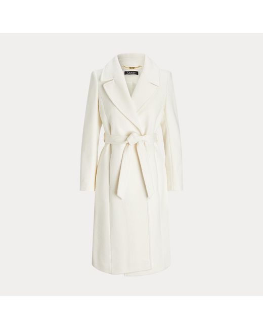 Ralph Lauren Natural Belted Wool-Blend Wrap Coat