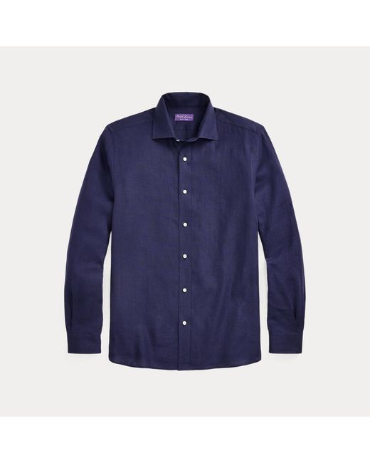 Ralph Lauren Blue Linen Shirt for men
