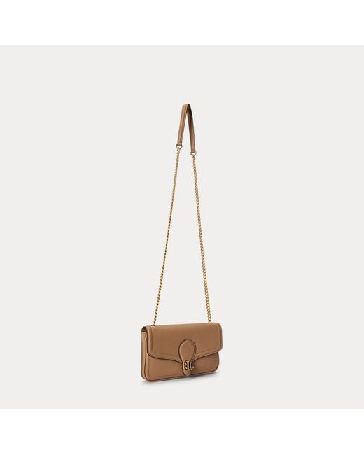 Ralph Lauren Brown Bradley Pebbled Leather Crossbody Wallet