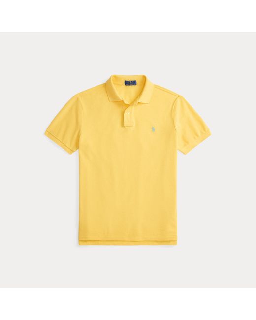 Polo Ralph Lauren Yellow The Iconic Custom Slim Fit Mesh Polo for men