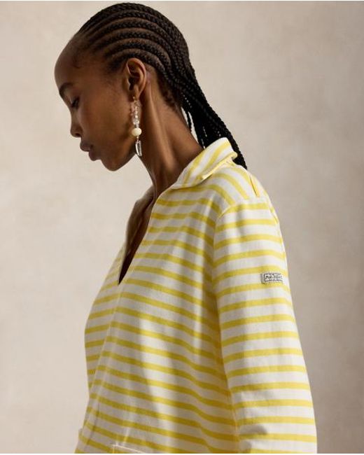 Polo Ralph Lauren Green Striped Split-Placket Mariner T-Shirt