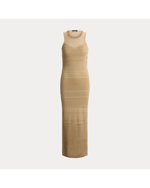 Ralph Lauren Natural Pointelle-Knit Sleeveless Gown