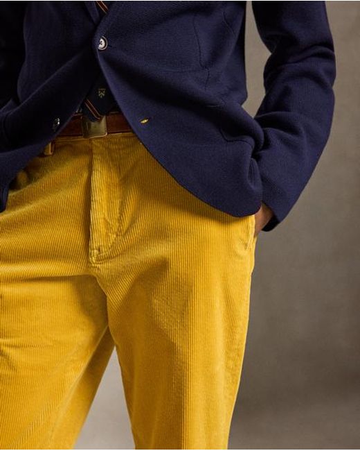Polo Ralph Lauren Yellow Straight Fit Stretch Corduroy Trousers for men