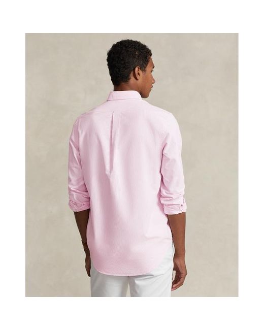 Pink Striped Oxford Slim Fit Shirt