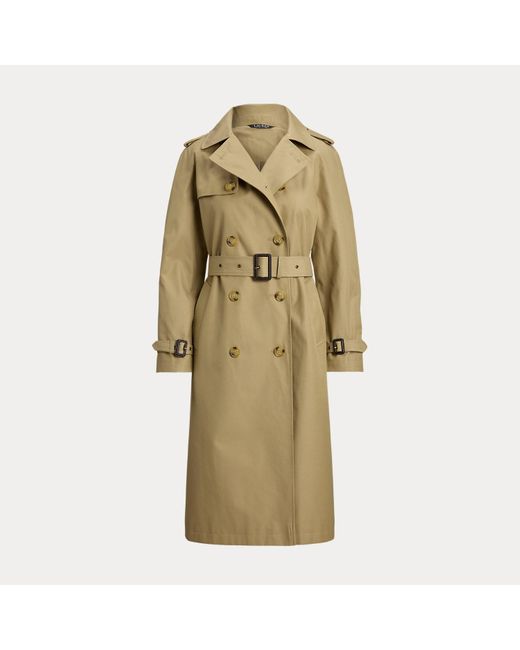 Ralph Lauren Natural Double-Breasted Belted Trench Coat