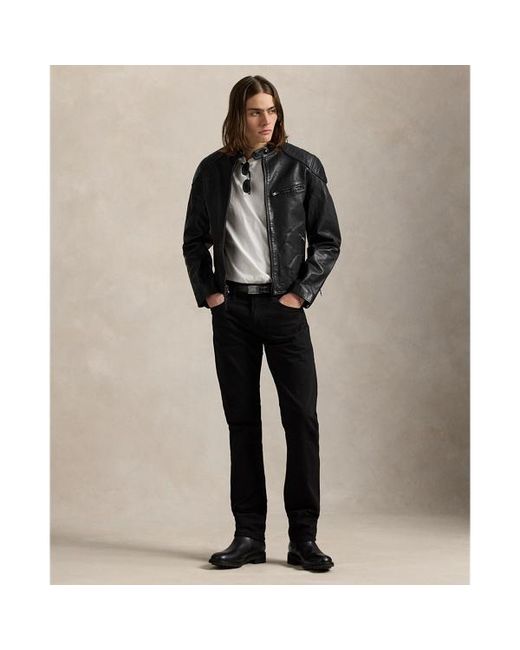 Ralph Lauren Leather Café Racer Jacket in Black for Men | Lyst Canada