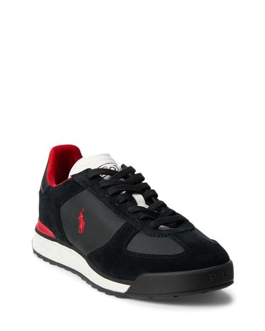Polo Ralph Lauren Black Varick Suede & Oxford Trainer for men