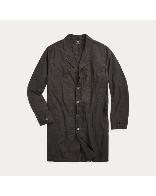 RRL Black Cotton-linen Shop Coat for men