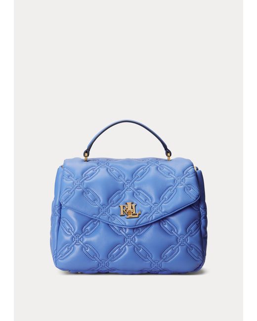 Ralph Lauren Quilted Leather Medium Farrah Satchel in Blue Lyst UK