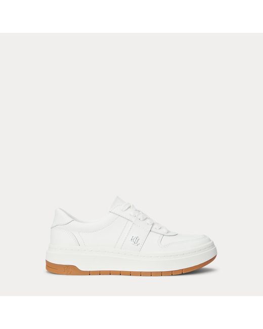 Ralph Lauren White Ralph Lauren Harlie Leather Sneaker