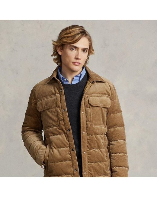 Ralph Lauren Brown The Colden Corduroy Down Jacket for men