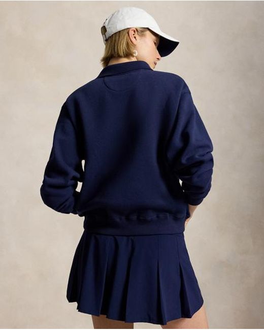 Polo Ralph Lauren Blue Wimbledon Fleece Polo Pullover